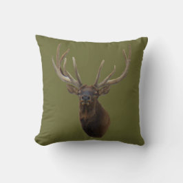 E48 Bull Elk Head in Velvet クッション