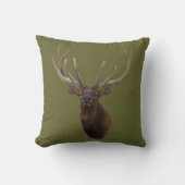E48 Bull Elk Head in Velvet クッション (正面)