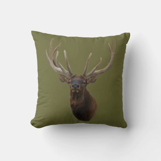 E48 Bull Elk Head in Velvet クッション (正面)