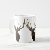 E48 Bull Elk Head in Velvet コーヒーマグカップ (正面左)