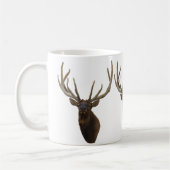 E48 Bull Elk Head in Velvet コーヒーマグカップ (左)