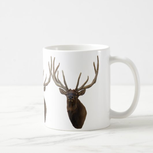 E48 Bull Elk Head in Velvet コーヒーマグカップ (右)