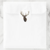 E48 Bull Elk Head in Velvet ラウンドシール (バッグ)