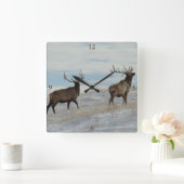 E57 Bull Elk Lucky 13ブル スクエア壁時計 (ホーム)