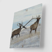 E57 Bull Elk Lucky 13ブル スクエア壁時計 (傾斜)