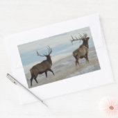 E57 Bull Elk Lucky 13ブル 長方形シール (封筒)