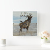 E58ブルエルクラッキー13ブル スクエア壁時計 (ホーム)