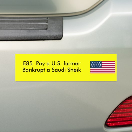 E85 -サウジ教主を破産させて下さい バンパーステッカー (車上)