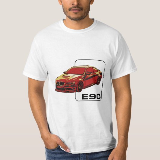 E90 M3 BMWデザイン – 赤 Tシャツ (正面)