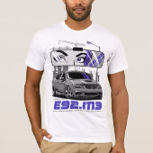 E92 M3スポーツカーイラストレーション Tシャツ (正面)