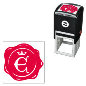 E -アンティークワックスシールゴシック王冠イニシャル文字 セルフインキングスタンプ (インサイチュ)