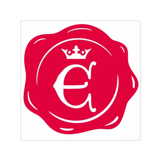 E -アンティークワックスシールゴシック王冠イニシャル文字 セルフインキングスタンプ (デザイン)