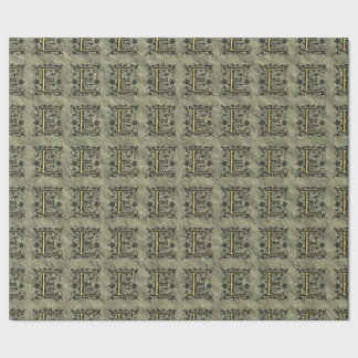 E -エンボスヴィンテージモノグラム(金ゴールド) ラッピングペーパー