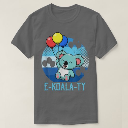E – コアラ – ティ平等コアラ・ベア Tシャツ (デザイン正面)