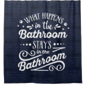 E.バスルーム・サッモダンシー・ブ男らしルー・ストライプ シャワーカーテン (正面)