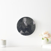 E.マッケンジー(enによって刻まれるロバートR.リビングストン ラウンド壁時計 (ホーム)