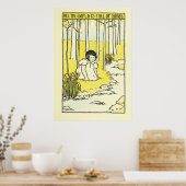 E.リチャードソンヴィンテージイラストレーションかわいい女の子 ポスター (キッチン)