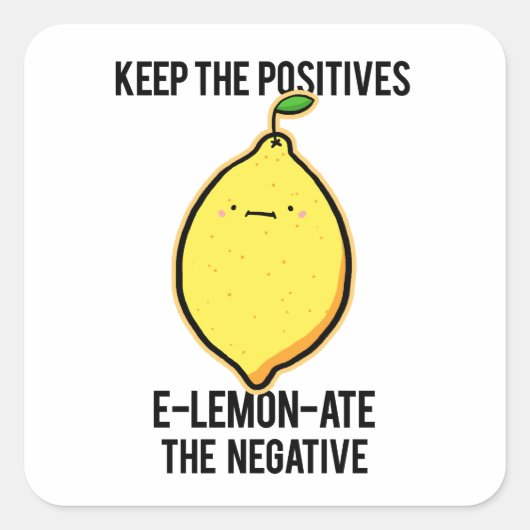 E – レモンパ食べンステッカー スクエアシール (正面)