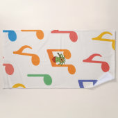 e：可愛い緑遊タコのウード ビーチタオル (正面)