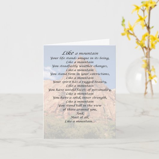 E.山の誕生日ユーモアのあるカード カード (黄色い花)