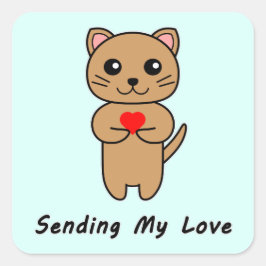 E.愛の背景を送信する スクエアシール