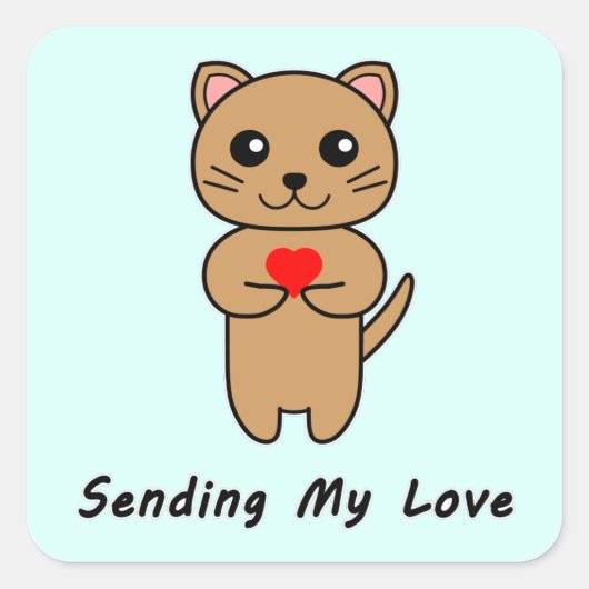 E.愛の背景を送信する スクエアシール (正面)