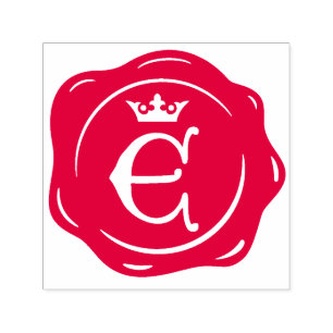 E -旧式なワックスのシールのゴシック様式王冠の大文字 セルフインキングスタンプ