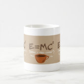 E = 牛乳 × コーヒー² 笑えるエネルギーの公式 マグ (中央)