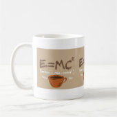 E = 牛乳 × コーヒー² 笑えるエネルギーの公式 マグ (左)