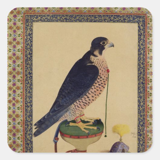 E-14《鳥》ハヤブサ、Moraqqaより スクエアシール (正面)