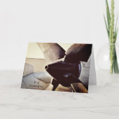 E-2ホーキープロペラ軍隊飛行機誕生日 カード (正面)