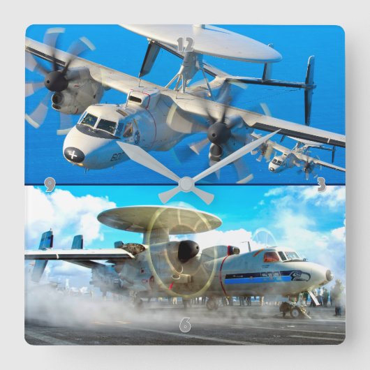 E-2ホーキー スクエア壁時計 (正面)