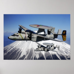 E-2Cホーキーズ2人がフライバイをする ポスター