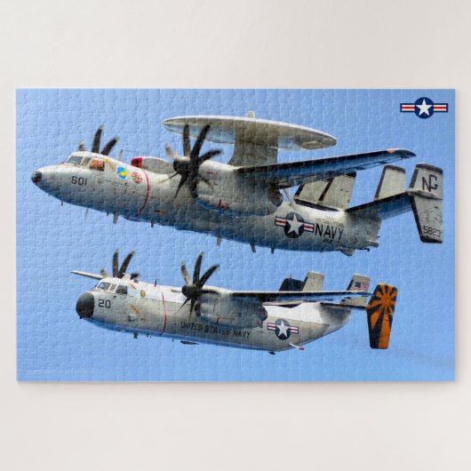 E-2C HAWKEYEおよびC-2A GREYHOUND （20x30インチ） ジグソーパズル (横)