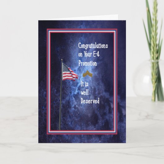 E-4青への陸軍プロモーション(旗あり) カード (正面)