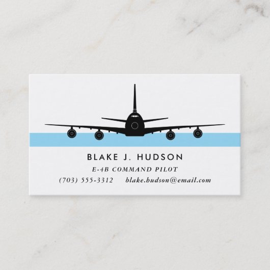 E-4B 747 シルエット パイロット ビジネスカード (正面)