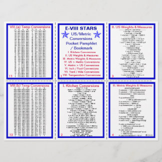 E-8** US/メトリック変換ポケットパンフレット チラシ