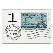 E&A Wedding Reception Table Card 1 Air Mail Stamp テーブルナンバー (正面)