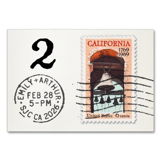 E&A Wedding Reception Table Card 2 CA Mission テーブルナンバー (裏面)