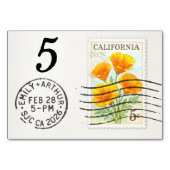 E&A Wedding Reception Table Card 5 CA Poppies テーブルナンバー (裏面)