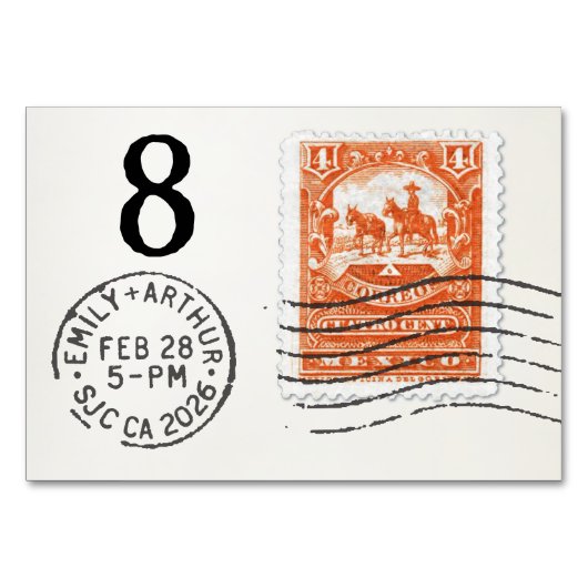 E&A Wedding Reception Table Card 8 Mexico テーブルナンバー (裏面)