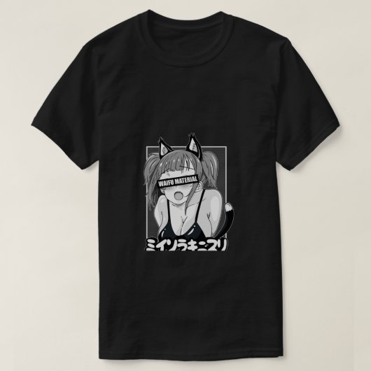 E:\AnhgocUpZZ\Ahegao waifu material lewd neko anim Tシャツ (デザイン正面)