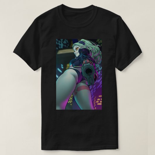 E:\AnhgocUpZZ\Rebecca Edgerunners Cyberpunk waifu Tシャツ (デザイン正面)