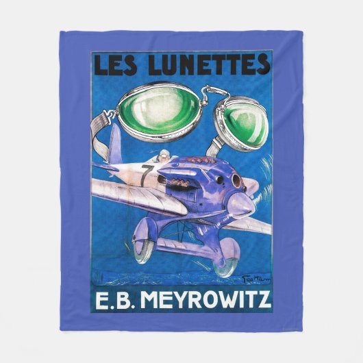 E.B. Meyrowitzの航空目鏡広告 フリースブランケット (正面)