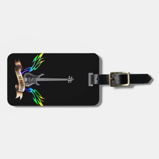 E-Bass guitar wings ラゲッジタグ (正面横)