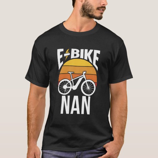 E-Bike ナンライダー サイクリング 電動 自転車 おばあちゃん Tシャツ (正面)
