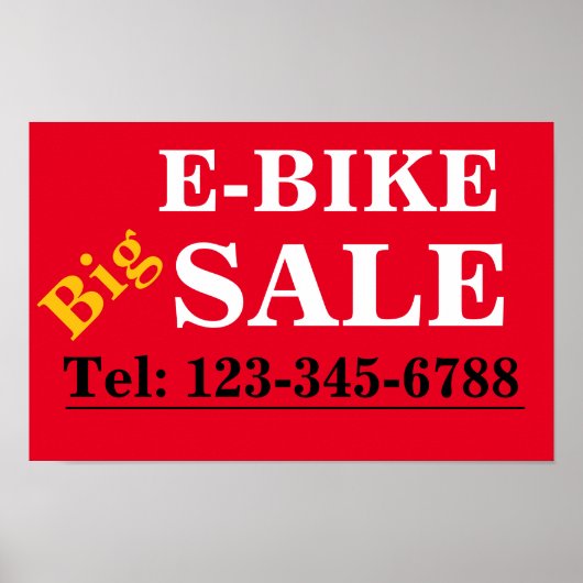 E-BIKE Big SALE SIGN for Showroom windows Poster ポスター (正面)