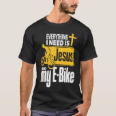 E Biker Jesus  Jesus and E Biking Religious EBiker Tシャツ (正面)