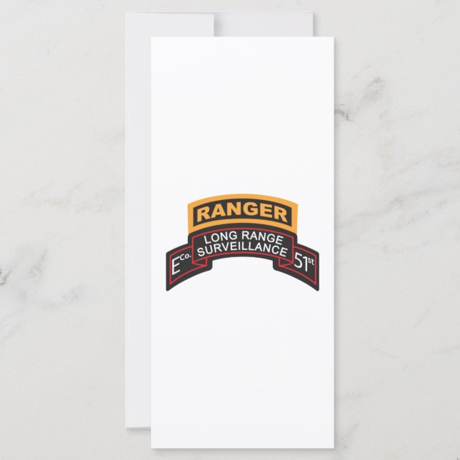 E Co 51歩兵隊LRSスクロール、レンジャーのタブ (正面)