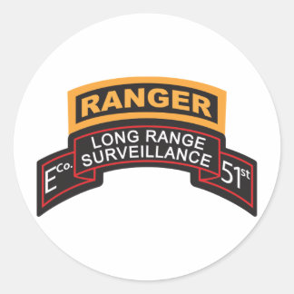 E Co 51歩兵隊LRSスクロール、レンジャーのタブ ラウンドシール